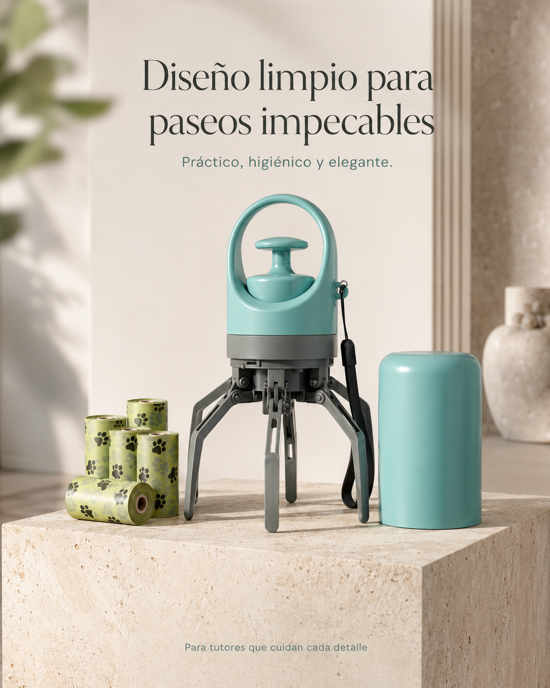 Recogedor de Caca Inteligente Peluko — Uso con Una Sola Mano